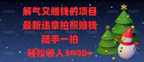 解气又挣钱的项目，最新违章拍照挣钱，随手一拍，轻松收入多张【揭秘】-心语项目网