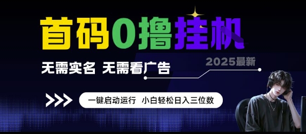 首码0撸挂G项目，无需实名无需看广告 一键启动运行，小白轻松日入三位数【揭秘】-心语项目网