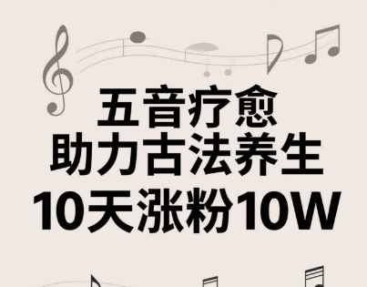 古法五音养生教程,五音疗愈的视频的制作方法,2-4小时就能学会,作者10天涨粉10W