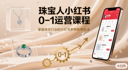 珠宝人小红书0-1运营课程，掌握珠宝行业的小红书多种账号玩法-心语项目网