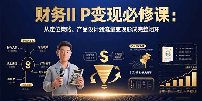 财务IP变现必修课：从定位策略、产品设计到流量变现形成完整闭环-心语项目网