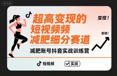 超高变现的短视频减肥细分赛道，减肥账号抖音实战训练营-心语项目网