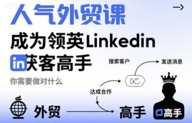 人气外贸课-成为领英Linkedin获客高手，你需要做对什么-心语项目网