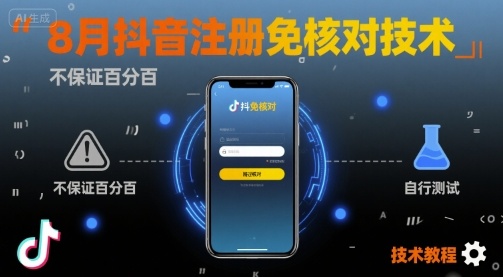 8月抖音注册免核对技术，不保证百分百，自测-心语项目网
