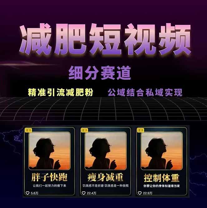 图片[1]-减肥短视频赛道运营课：素材准备-视频制作-引流变现全流程 (附素材-心语项目网