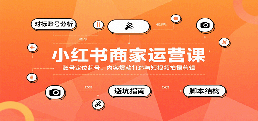 小红书商家运营课，账号定位起号、内容爆款打造与短视频拍摄剪辑-心语项目网