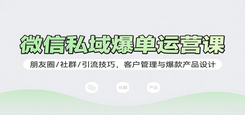 微信私域爆单运营课：朋友圈/社群/引流技巧，客户管理与爆款产品设计-心语项目网