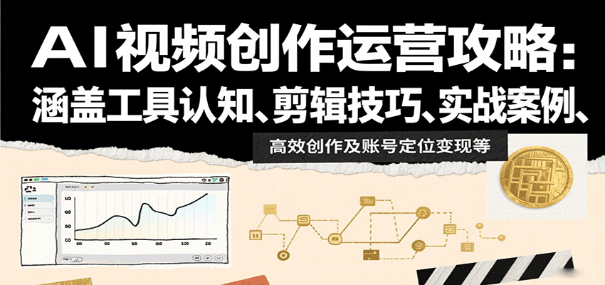 AI视频创作运营攻略：涵盖工具认知、剪辑技巧、实战案例、高效创作及账号定位变现等-心语项目网