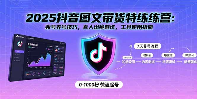 2025抖音图文带货特练营：账号养号技巧，真人出镜避坑，工具使用指南-心语项目网