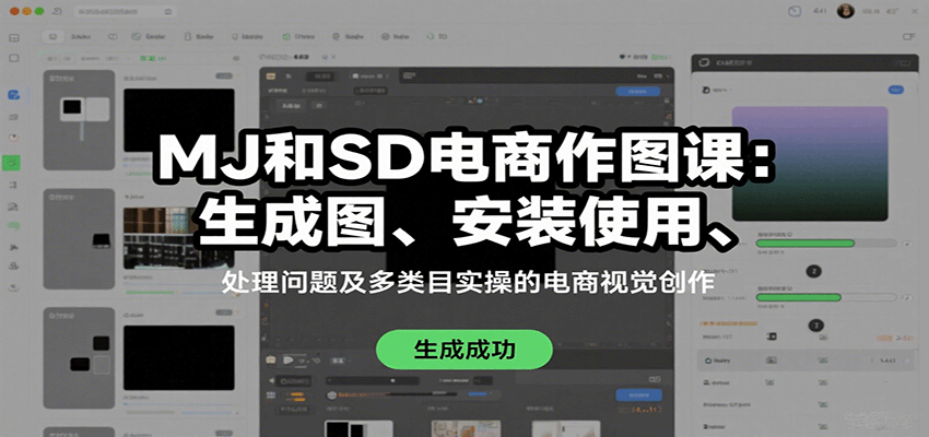 MJ和SD电商作图课:生成图、安装使用、处理问题及多类目实操的电商视觉创作-心语项目网
