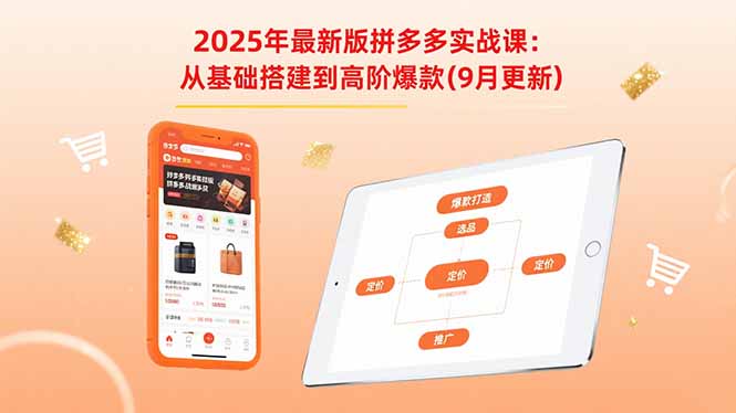 2025年最新版拼多多实战课：从基础搭建到高阶爆款(9月更新-心语项目网