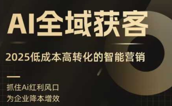 AI全域获客实训营，2025低成本高转化的智能营销，精准找客，高效营销-心语项目网