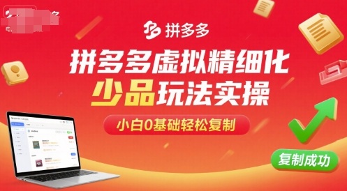 拼多多虚拟精细化少品玩法实操，小白0基础轻松复制-心语项目网