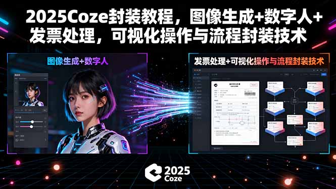 2025Coze封装教程，图像生成+数字人+发票处理，可视化操作与流程封装技术-心语项目网
