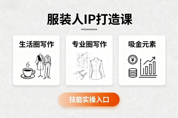 服装人IP打造课，文案创富+生活圈写作+专业圈写作+服装人专属+吸金元素+技能实操-心语项目网