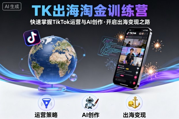 TK出海淘金训练营，助你快速掌握TikTok运营与AI创作，开启出海变现之路-心语项目网