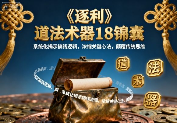 《逐利》道法术器18锦囊，系统化揭示搞钱逻辑，浓缩关键心法，颠覆传统思维-心语项目网