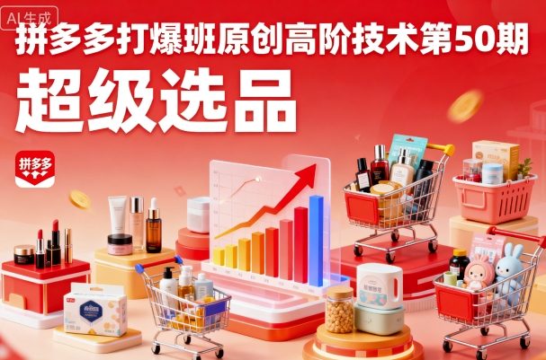 拼多多打爆班原创高阶技术第50期，超级选品-心语项目网