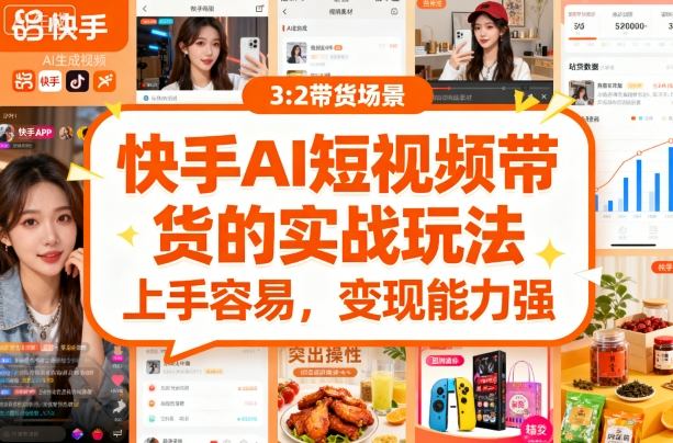 快手ai短视频带货的实战玩法，上手容易，变现能力强-心语项目网
