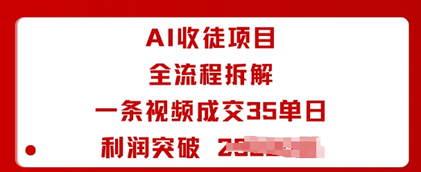 AI收徒项目全流程拆解一条视频成交35单日利润突破1k+-心语项目网