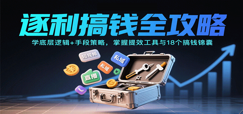 逐利搞钱全攻略：学底层逻辑+手段策略，掌握提效工具与18个搞钱锦囊-心语项目网