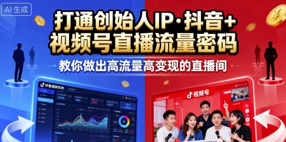 25年直播9-10两期线下课，打通创始人IP，抖音+视频号直播流量密码，教你做出高流量高变现的直播间-心语项目网
