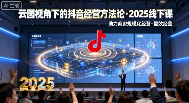 云图视角下的抖音经营方法论，2025线下课，助力商家规模化经营，提效经营(录音+字幕)-心语项目网