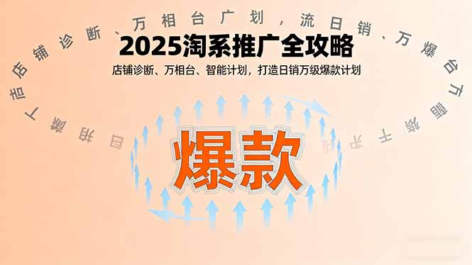 2025淘系推广全攻略，店铺诊断、万相台、智能计划，打造日销万级爆款计划-心语项目网