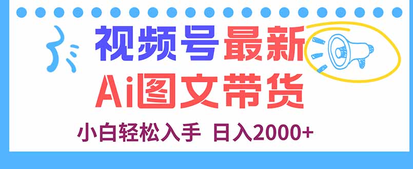 视频号最新AI图文带货，每天几分钟，小白轻松入手，日入2000+-心语项目网