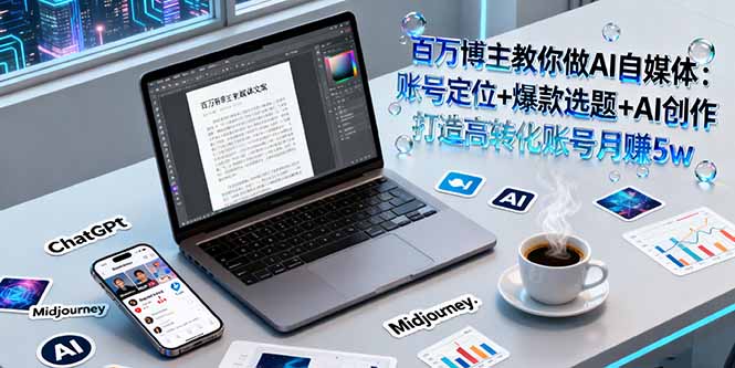 百万博主教你做AI自媒体：账号定位+爆款选题+AI创作 打造高转化账号月赚5w-心语项目网