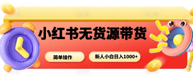 小红书无货源带货项目，简单无脑，新人小白日入多张-心语项目网