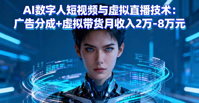 AI数字人短视频与虚拟直播技术：广告分成+虚拟带货月收入2万-8万元-心语项目网