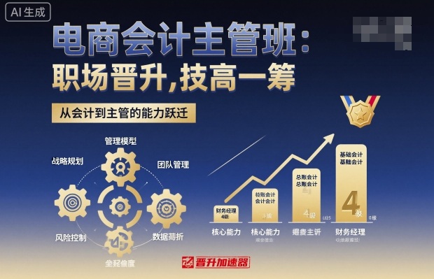 电商会计主管班，职场晋升，技高一筹-心语项目网
