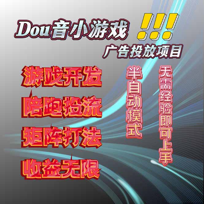 抖音小游戏广告推广项目，2025最新实测落地，单日收益300+-心语项目网