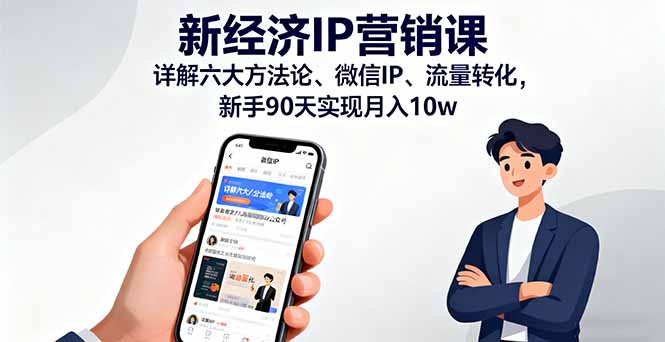 新经济IP营销课：详解六大方法论、微信IP、流量转化，新手90天实现月入10w-心语项目网