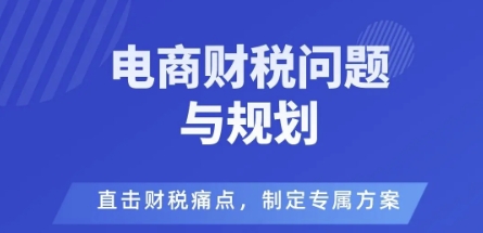 电商企业财税风险与规避，直击财税痛点，制定专属方案-心语项目网