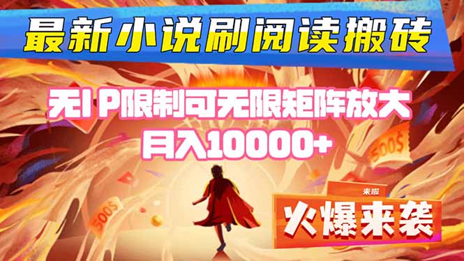 小说阅读搬砖单机每天收益200-400+ 无IP限制可无限矩阵放大 —-心语项目网