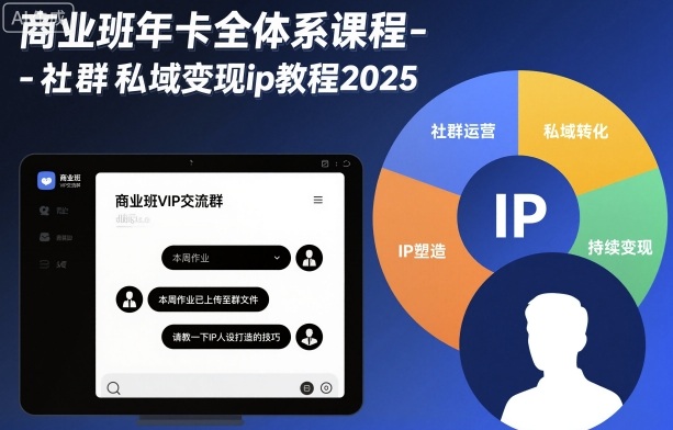 商业班年卡全体系课程-社群私域变现ip教程2025-心语项目网
