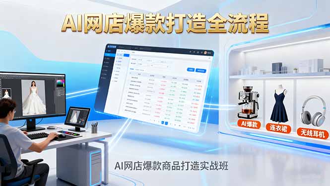 AI网店爆款商品打造实战班：AI技术实现商品图智能处理，快速搭建AI网店-心语项目网