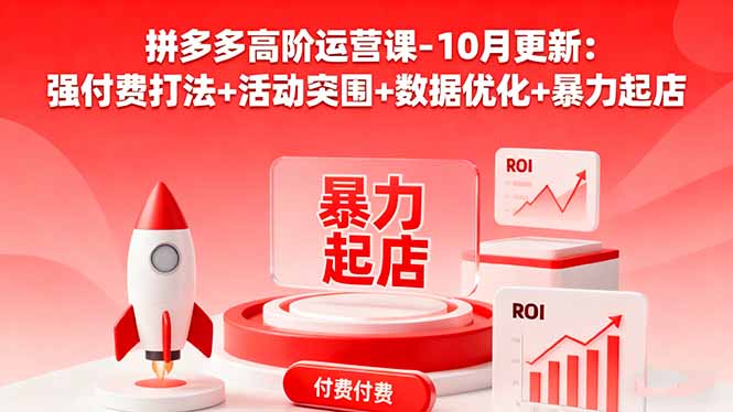 拼多多高阶运营课-10月更新：强付费打法+活动突围+数据优化+暴力起店-心语项目网