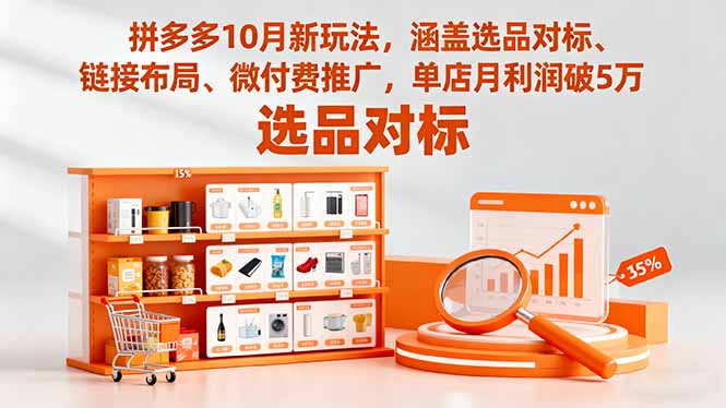 拼多多10月新玩法，涵盖选品对标、链接布局、微付费推广，单店月利润破5万-心语项目网