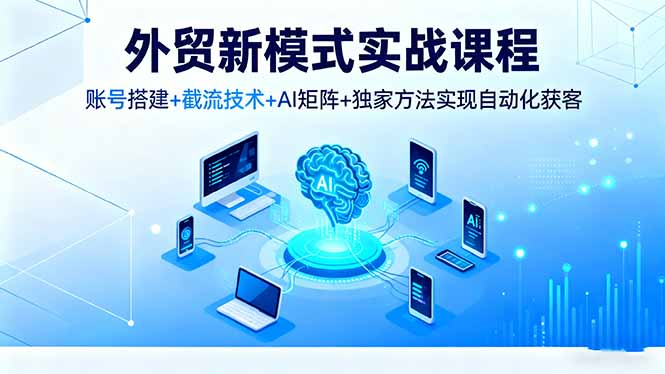 外贸新模式实战课程，账号搭建+截流技术+AI矩阵+独家方法实现自动化获客-心语项目网