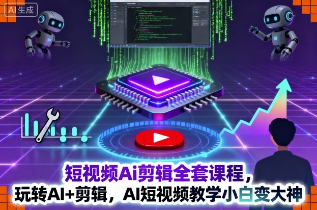 短视频Ai剪辑全套课程，玩转AI+剪辑，AI短视频教学小白变大神-心语项目网