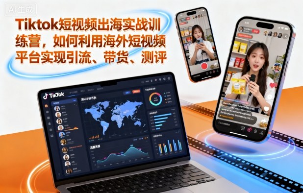 Tiktok短视频出海实战训练营，如何利用海外短视频平台实现引流、带货、测评-心语项目网