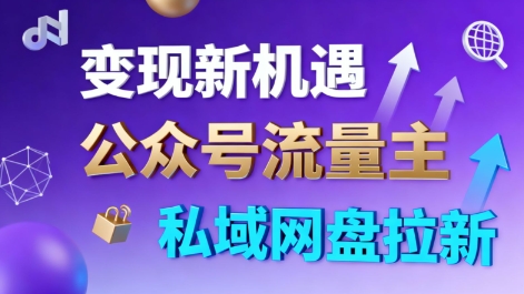 公众号流量主+私域网盘拉新，多方式变现，简单易上手，当天就有收益-心语项目网