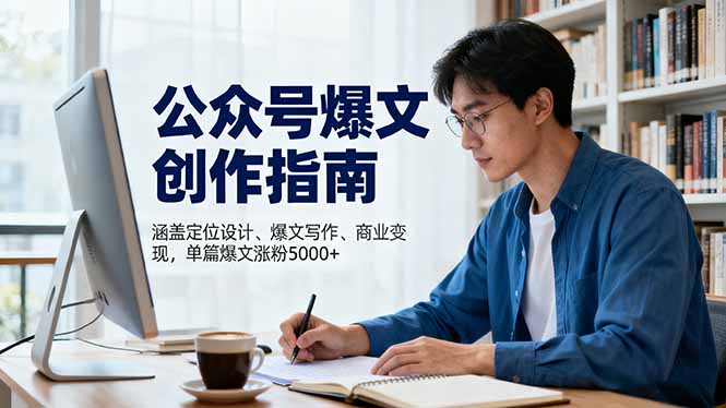 公众号爆文创作指南，涵盖定位设计+爆文写作+商业变现，单篇爆文涨粉5000+-心语项目网