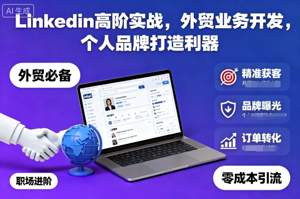 Linkedin高阶实战，外贸业务开发，个人品牌打造利器-心语项目网