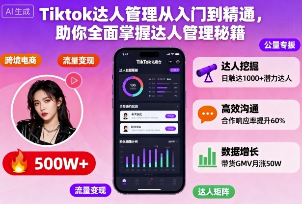 Tiktok达人管理从入门到精通，助你全面掌握达人管理秘籍-心语项目网