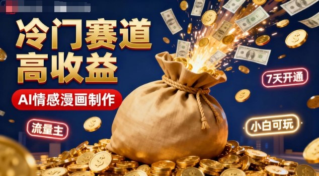 公众号冷门赛道，用AI做情感漫画，7天开通流量主，操作简单，小白可玩-心语项目网