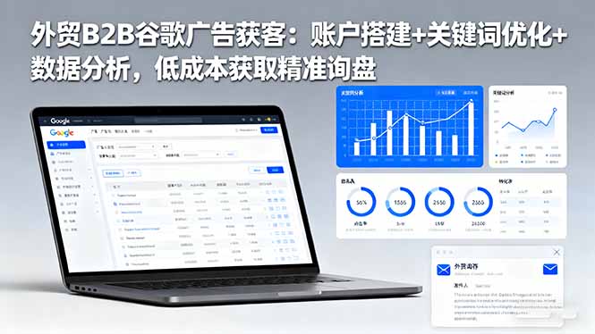 外贸B2B 谷歌广告获客：账户搭建+关键词优化+数据分析 低成本获取精准询盘-心语项目网